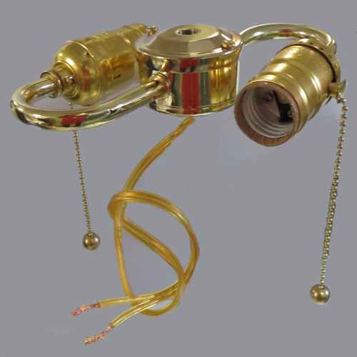Brass Plated S Arm Pull Chain Sockets Texas Lamp Parts Brass Plated S Arm Pull Chain Sockets