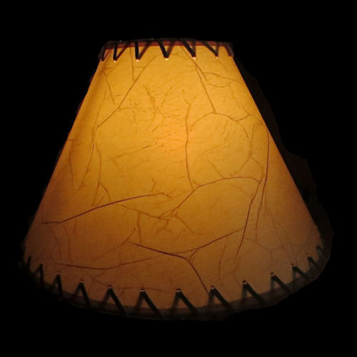 CRACKLE 16" LAMP SHADE WITH SUEDE LACING