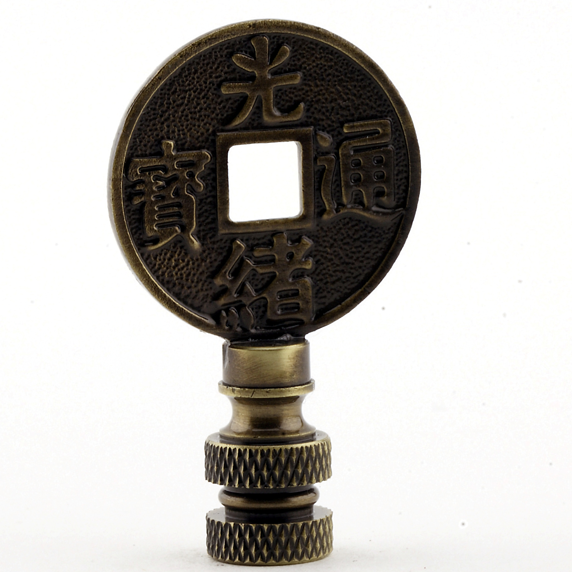 ANCIENT CHINESE COIN AB LAMP SHADE FINIAL