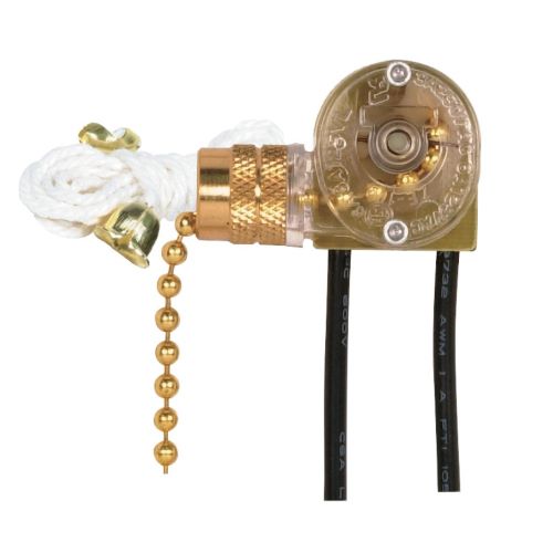 CANOPY BRASS PULL-CHAIN SINGLE POLE SWITCH