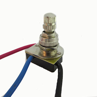 Rotary brass canopy electrical lamp light switch 3/8 nipple single circuit 