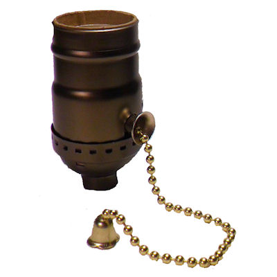 ANTIQUE BR-PLATED PULL-CH SOCKET BR CH