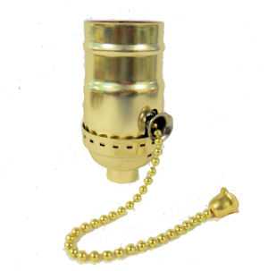 BRASS-PLATED OFF/ON PULL CHAIN SOCKET BRASS-PLATED OFF/ON PULL CHAIN SOCKET