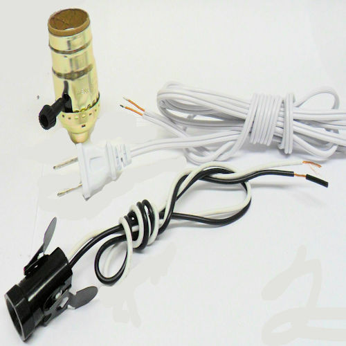 BRASS NITE-LITE KIT WHITE CORD