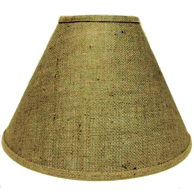 14" BURLAP LAMP SHADE (brass wire)